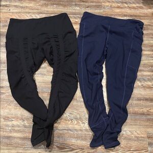 Sweetflexx Navy Blue booty pockets/black no pockets Resistance Leggings Size 14